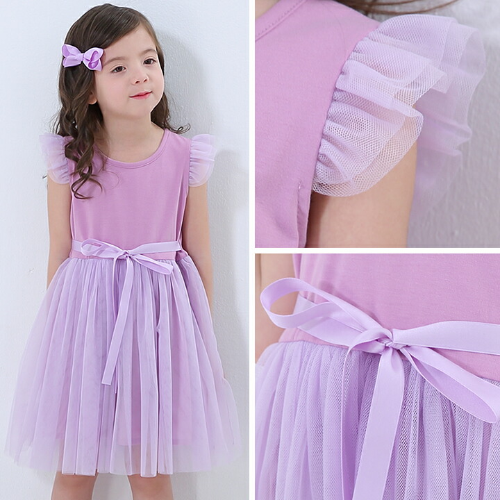 楽天市場 新色追加 ウィングスリーブ チュール ワンピース 全5色 100cm 110cm 1cm 130cm 140cm 子供服 子ども服 女の子 夏服 カットソー 春服 夏服 発表会 結婚式 カジュアル キッズ プチプラ ジュニア おしゃれ 安い かわいい 新作 Maison De Ravi
