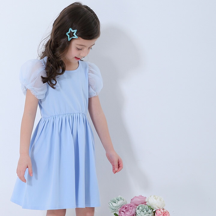 楽天市場 チュール パフスリーブ ワンピース ノースリーブ 全5色 カットソー 100cm 110cm 1cm 130cm 140cm 子供服 子ども服 女の子 夏服 春服 夏服 発表会 結婚式 カジュアル キッズ プチプラ ジュニア おしゃれ 安い かわいい Maison De Ravi