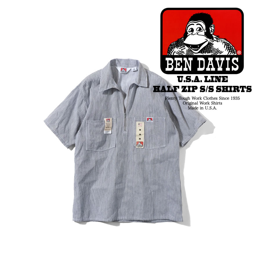 楽天市場】BEN DAVIS ベンデイビス U.S.A. HALF ZIP L/S SHIRTS MADE