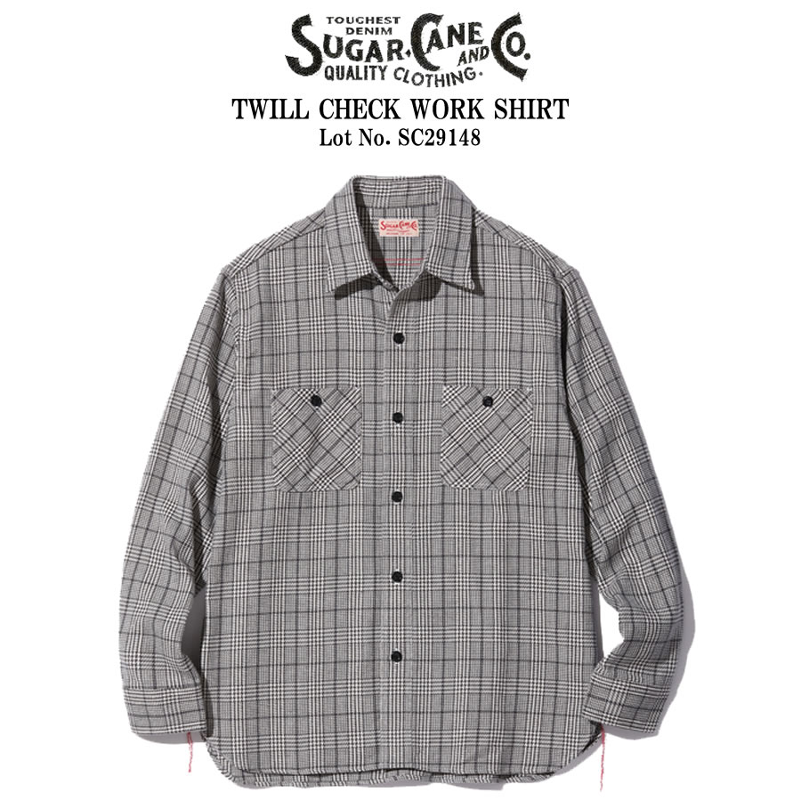 【百貨店SALE継続期間押さえる全品尖んがり10倍！】SUGAR CANE シュガーケーン TWILL CHECK WORK SHIRT ツイルチェック 細工物プルオーバー SC29148 オリエント会社組織