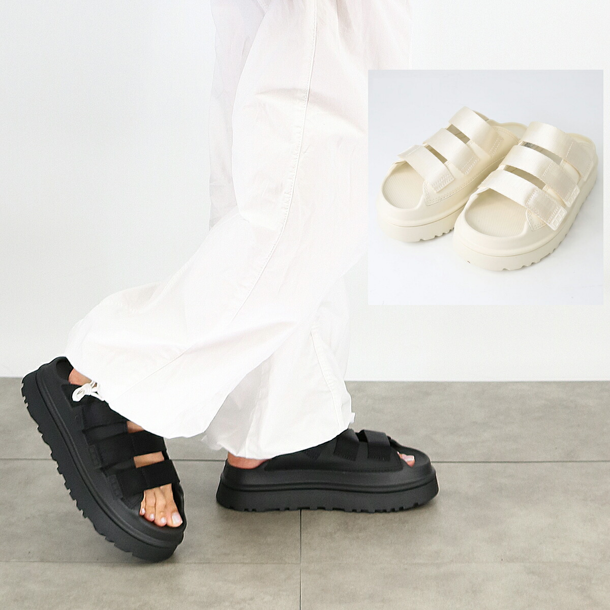 新品未使用UGG ブラックローファ Dakota Shearling Braid 楽天市場】UGG アグ 厚底 スライド サンダル ゴールデングロー