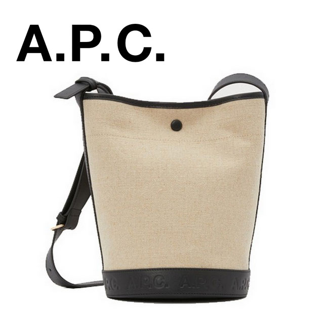 激安ブランド A P C Apcアーペーセー Liadv F Sac Helene Sac Helen リネン ジュートキャンバス レザー ショルダーバッグ バケツバッグ ポシェット レディース Web限定 Bolshakova Interiors Com