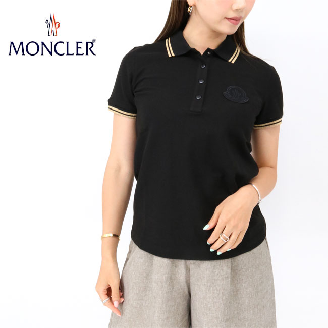 e12 MONCLER ホワイト ポロシャツ 半袖 L レディース　ビッグロゴ moncler-060_09.jpg