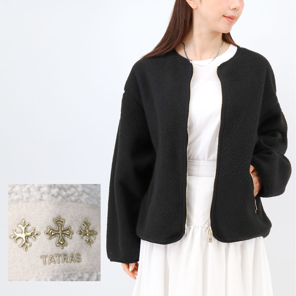 楽天市場】TATRAS タトラス NINO ボアジャケット カーディガン