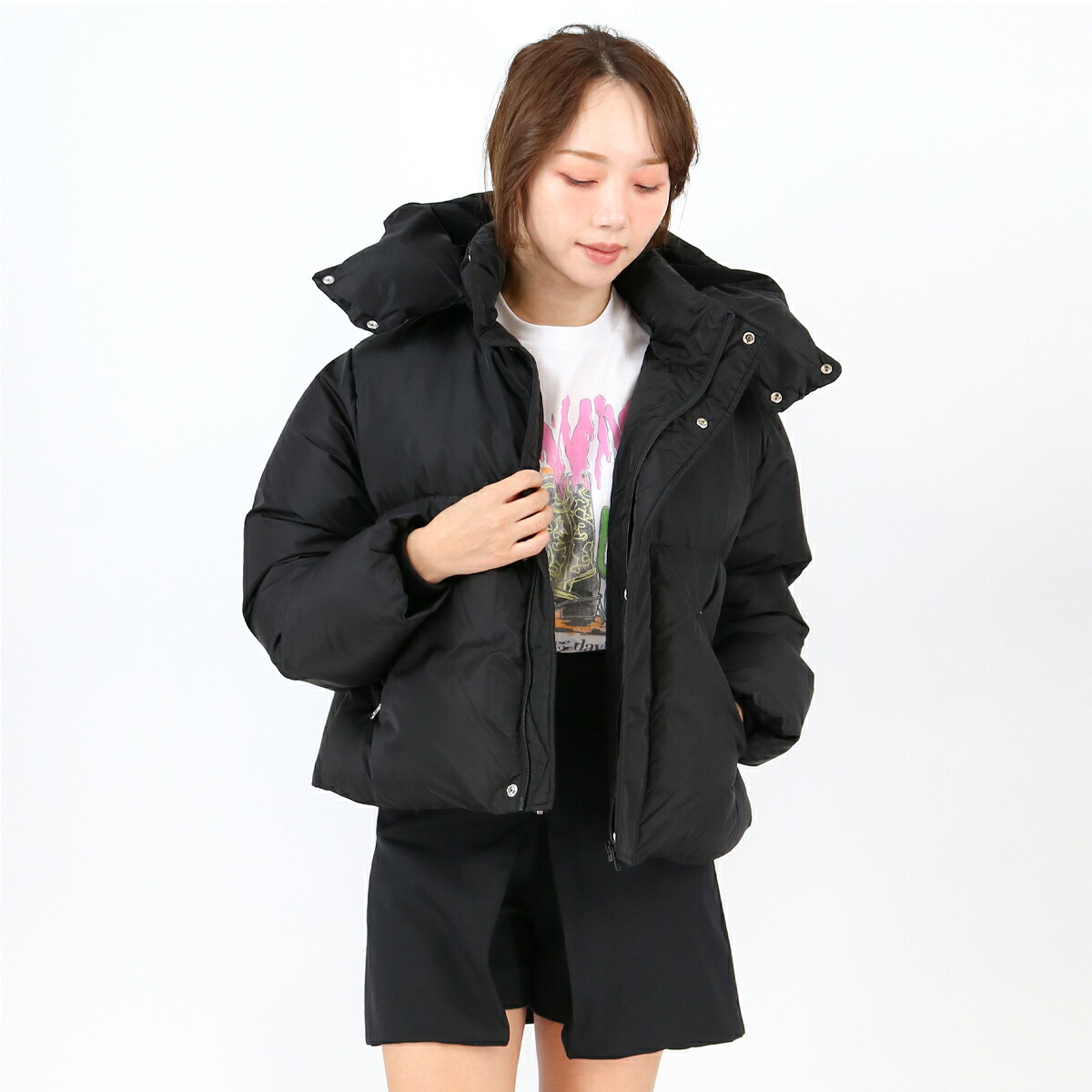 ■MM6 Maison Margiela KIDS エムエムシックス メゾンマルジェラ キッズ 大人もOK M60823 MM001 ショート 中綿コート ジャケット アウター フード付き ブランド