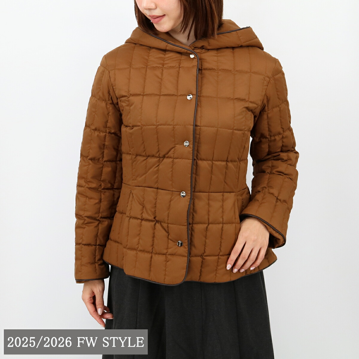 ■HERNO ヘルノ ダウンジャケット PI002052D 8030/CARAMELLO レディース ダウンコート フード キルティング ショート ミディアム アウター