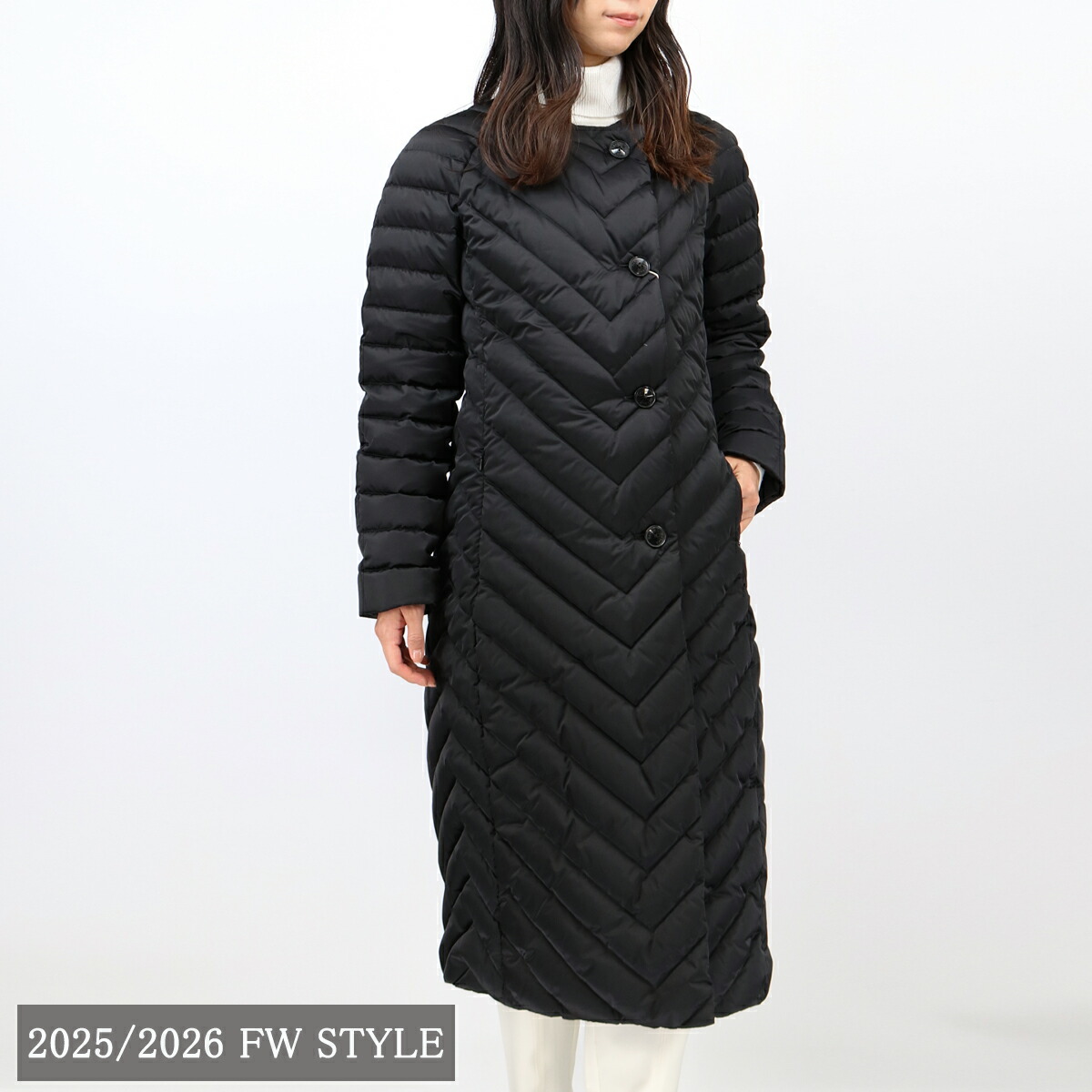 【HERNO】 ヘルノ (44) 美品 ダウンコート ロングダウン ブラック HERNO（ヘルノ） HERNO Laminar ラミナー ダウンコート PI00348DL