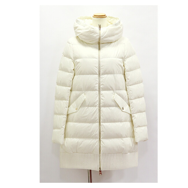 21超人気 ウール ホワイト 白 ブラウン ダウンコートロング丈 ダウンジャケット アウター White 1100 レディース 送料無料 Herno ヘルノ Pi1036d コート ジャケット