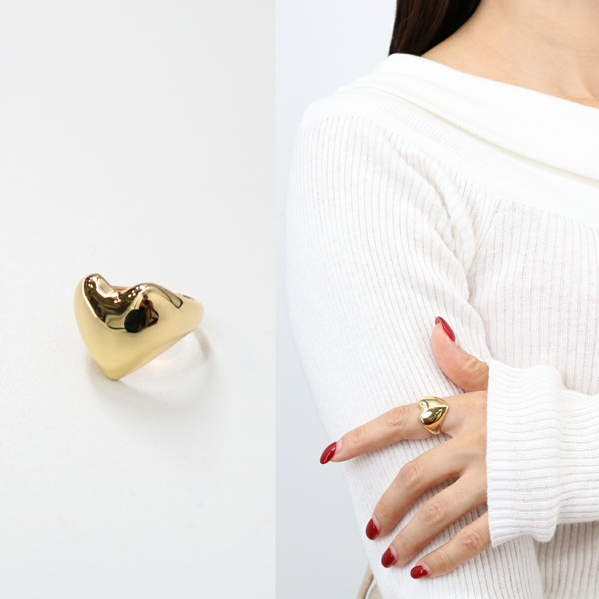 最終価格　ANNIKA INEZ ハート型リング　ゴールド 楽天市場】□ANNIKA INEZ アニカイネズ Heart Ring ハート