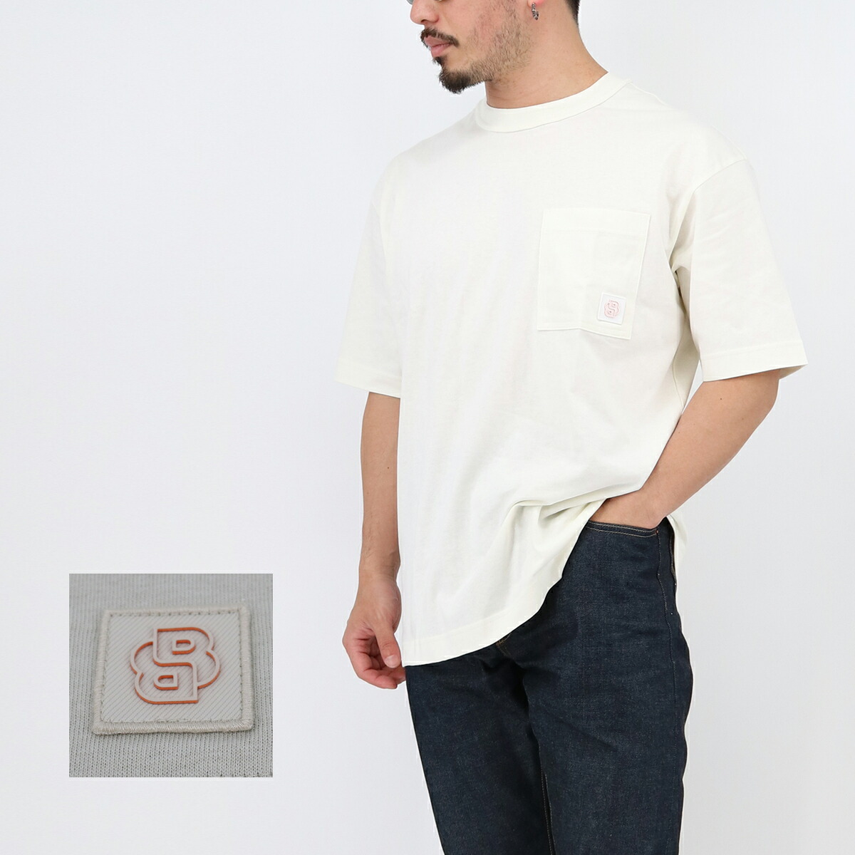■HUGO BOSS ヒューゴ ボス BOSSコレクション メンズTシャツ 50536784 コットンジャージー トップス 半袖 ロゴ SS TEE クルーネック ロゴT 胸ポケット ワンポイント カットソー 大きいサイズ有 2025father ブランド
