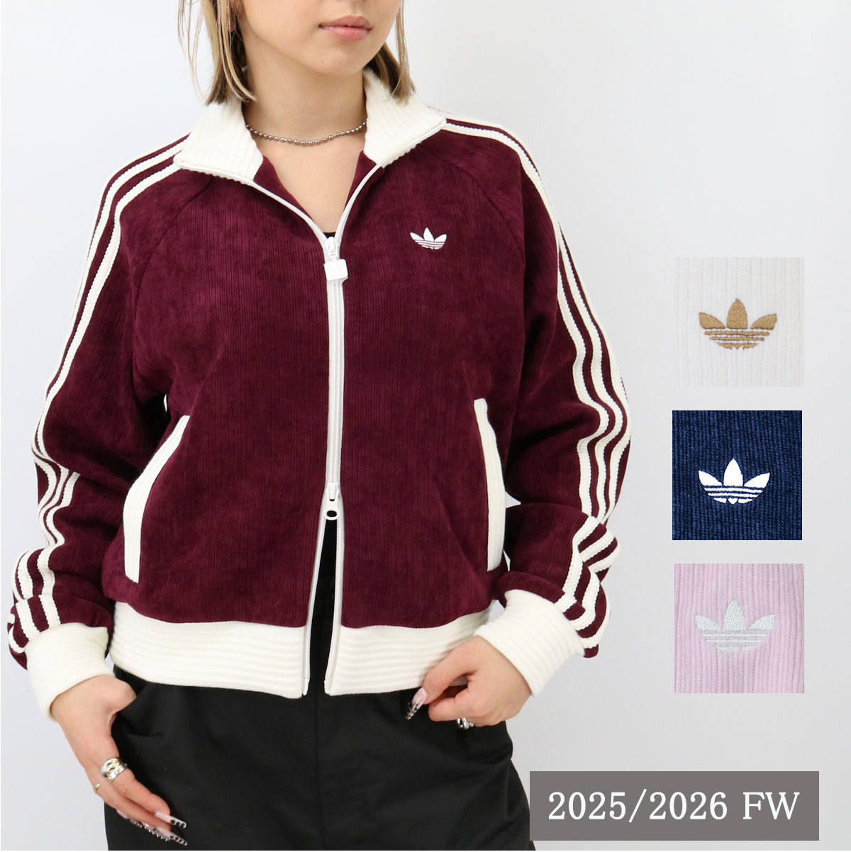 ■adidas Originals アディダス オリジナルス KS7780/KR0062/KS7779/KS0400 ベロア ニット トラックトップ VELOUR KNIT RR トレフォイルロゴ刺繍 ジャージ 長袖 ジップアップ ジム トレーニング スポーツ レディース ブランド