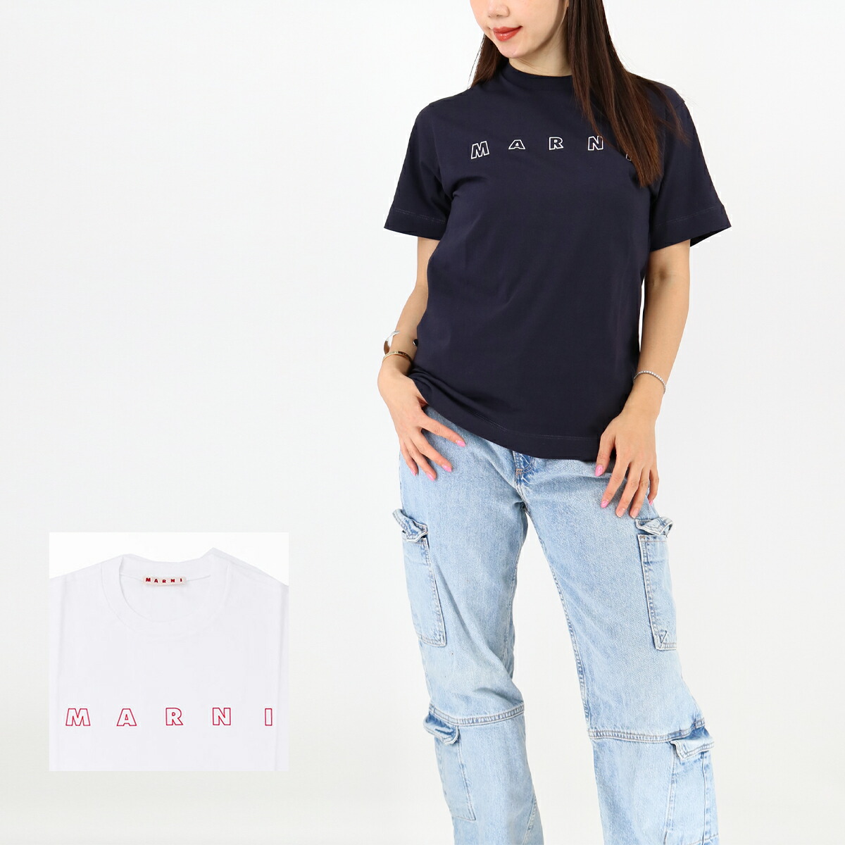 楽天市場】マルニ Tシャツ レディース 半袖 ストライプライン