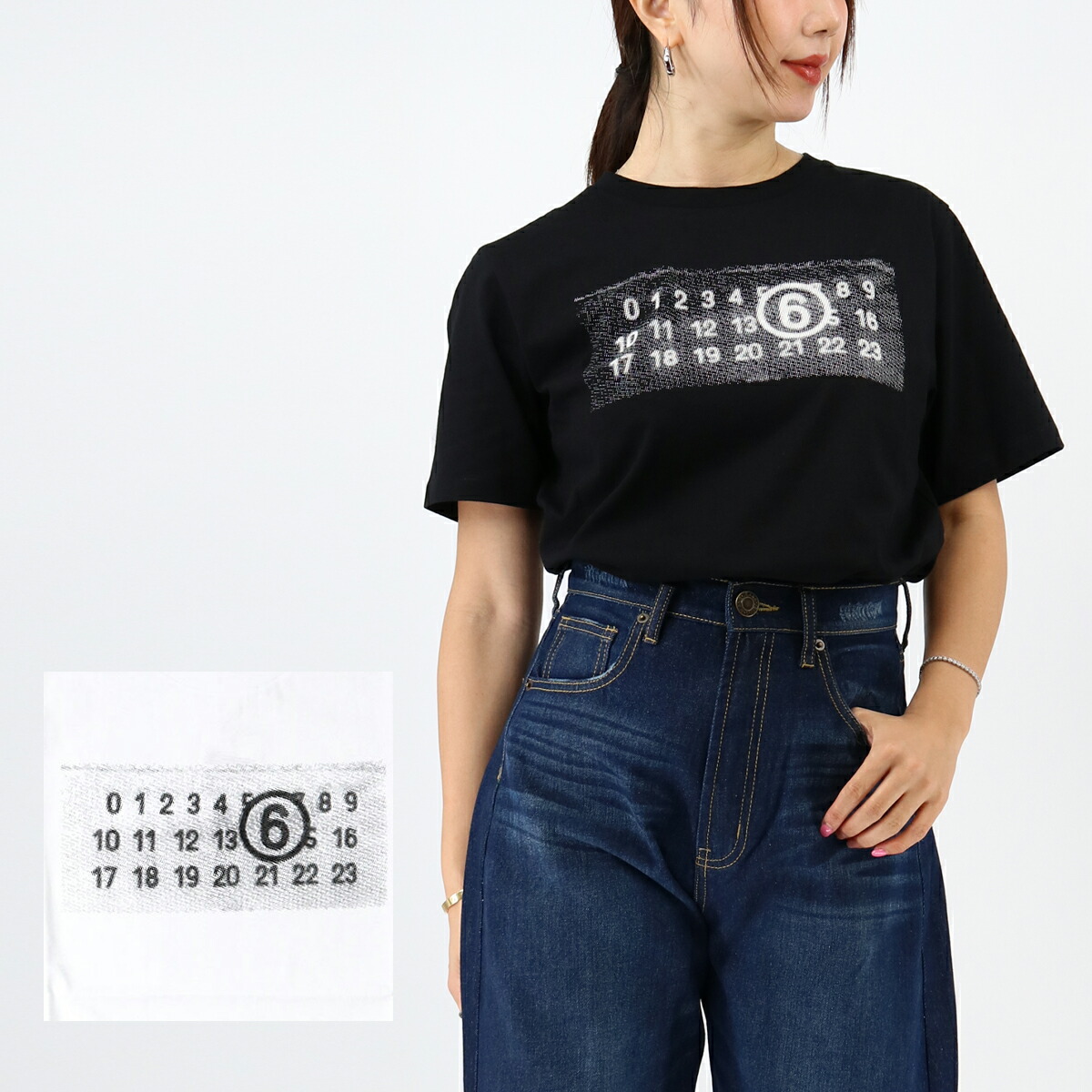メゾンマルジェラ Tシャツ 半袖 レディース S30GC0736 S23396 トップス インナー クルーネック ラビット 刺繍 コットン シルク Maison Margiela Maison Margiela メゾンマルジェラ Tシャツ 半袖 レディース