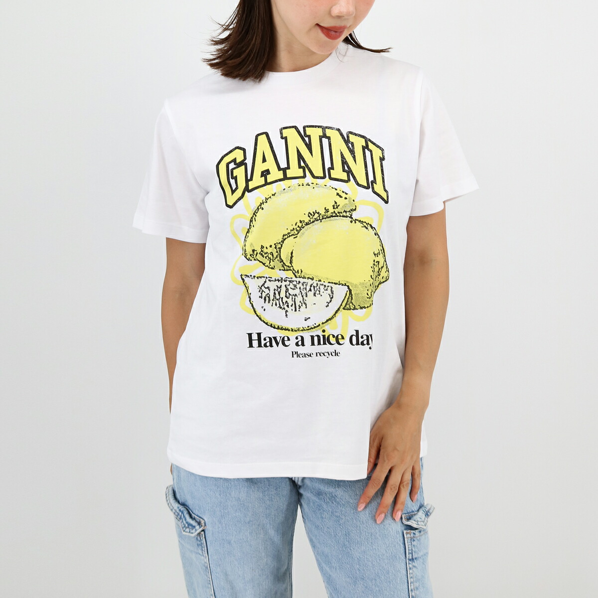 楽天市場】GANNI ガニー レディース Tシャツ T3768 WHITE
