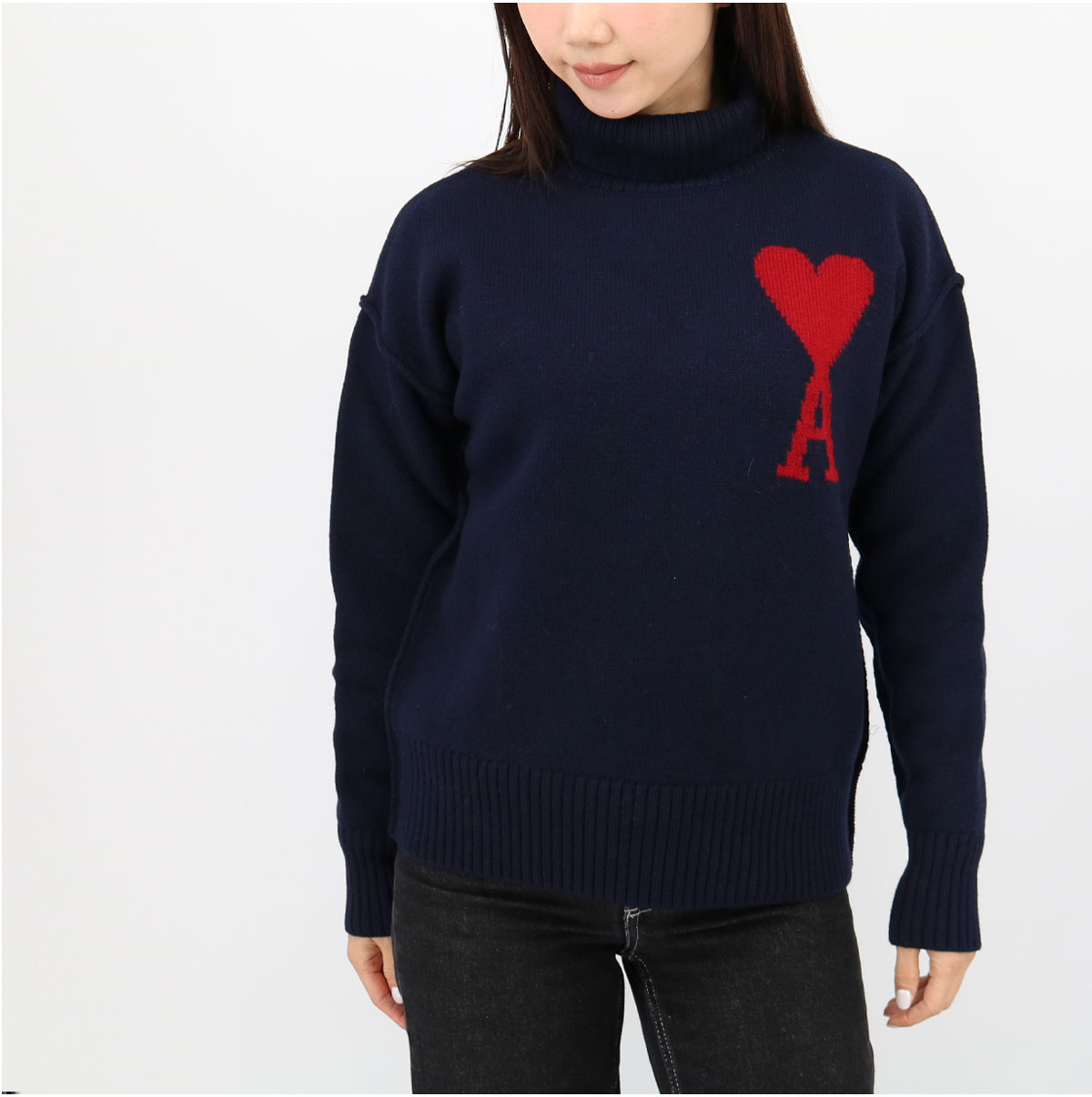 amiparis ネイビー ニット 楽天市場】AMI PARIS アミ パリス AMI DE COEUR V-Neck Sweater