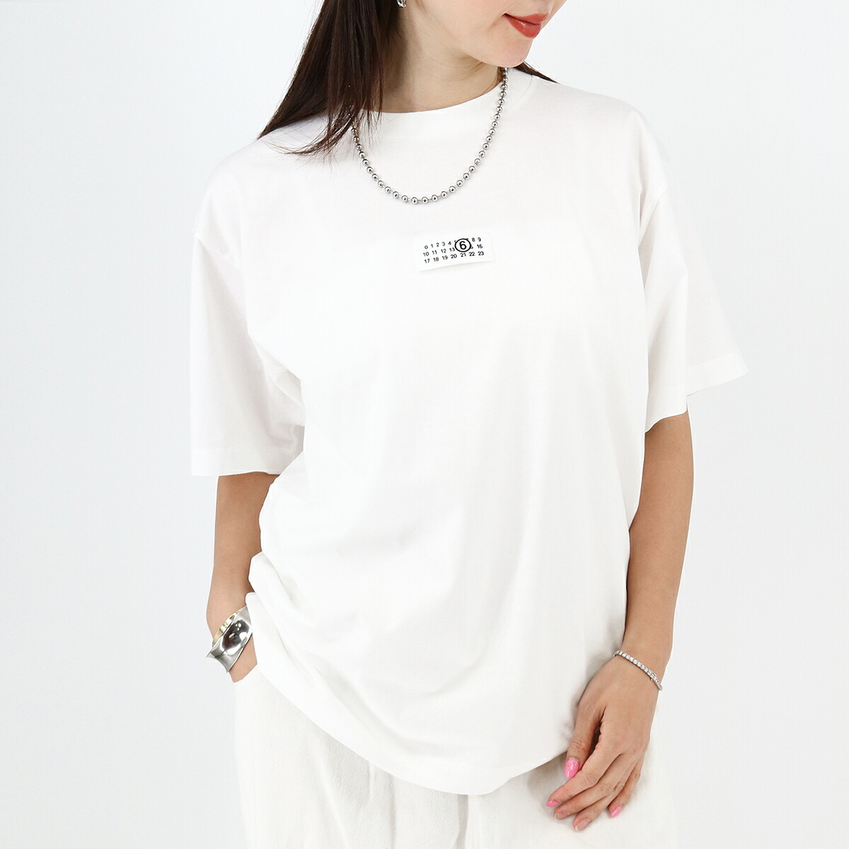 MM6 Maison Margiela エムエムシックス メゾンマルジェラ ロゴTシャツ SH0GC0033 S24312 レディース ユニセックス 半袖 カットソー ナンバリングロゴT クルーネック ブランド｜ＲＡＹＭＡＲＴ-レイマート-