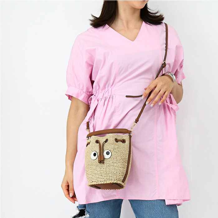 ANYA HINDMARCH アニヤ ハインドマーチ 5050925190749 ショルダーバッグ ラフィア Raffia Eyes Drawstring Cross-body アイズドローストリング ハンドバッグ かごバッグ ポシェット 鞄 ラフィア 巾着バッグ クロスボディ ブランドBAG 【cp_0703】|RAYMART-レイマート-
