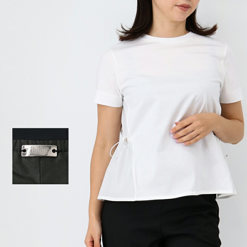 HERNO ヘルノ Lady's LightBasicJersey Tシャツ/JG000231D52066 レディース ブラック コットン100％ ロゴＴ 楽天市場】Tシャツ（ブランドヘルノ）（レディースファッション