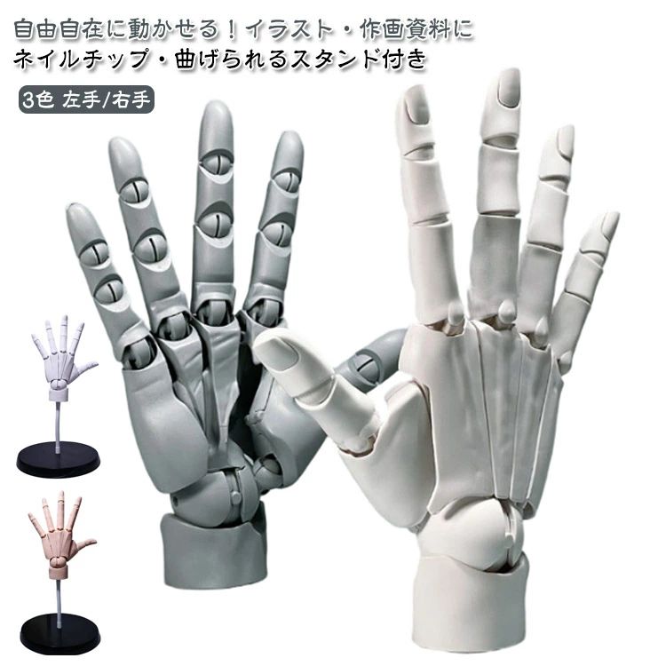 楽天市場】1/1 ハンドモデル 左手 右手 R L 可動式 バイオニック指関節
