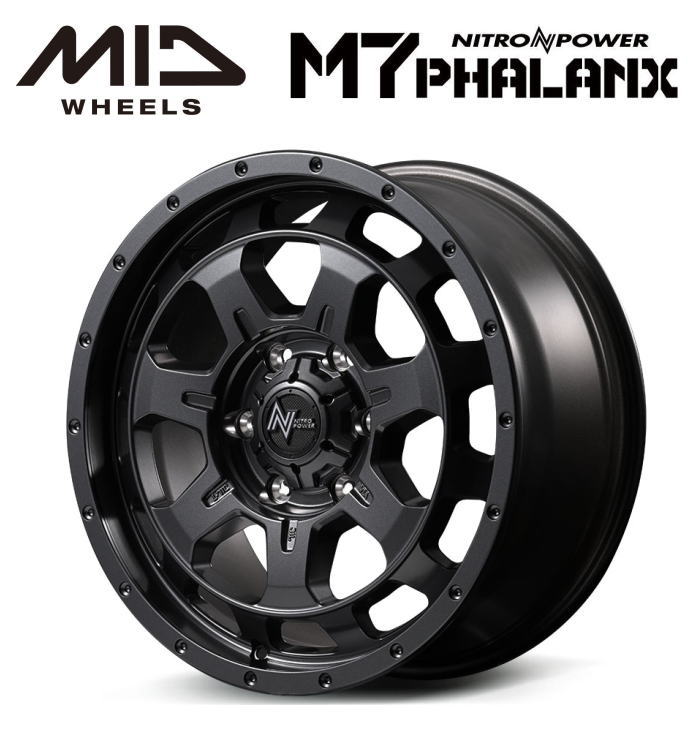 【送料無料・代引き可】【ホイール4本】マルカサービス MID NITROPOWER M7 PHALANX M7 ファランクス 18インチ8J インセット55 6穴 P.C.D. 139.7 バレルブラック ランドクルーザー250 ランドクルーザー300 レクサスLX レクサスGX|レイブロス 店