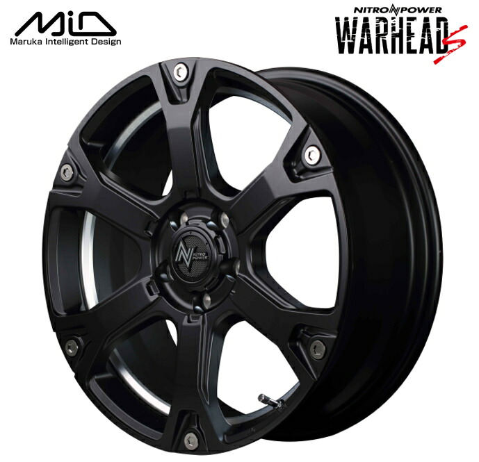 【送料無料・代引き可】【ホイール単品1本】マルカサービス MID NITRO POWER WARHEAD S 18インチ　7J インセット42 5穴 PCD 114.3 セミグロスブラック/アンダーカット｜レイブロス　店