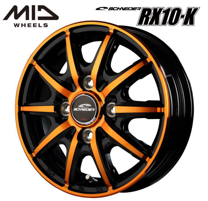【楽天市場】【送料無料・代引き可】【ホイール単品1本】MID SCHNEIDER RX10-K 12インチ 3.5J インセット42 4穴