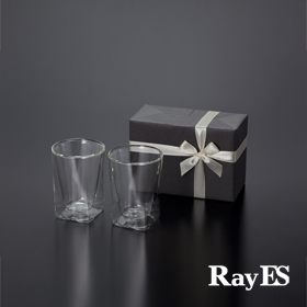 [ギフト] RayES/レイエス ダブルウォールグラス RDS-002 300ml[２個入り・ラッピング・カード] 耐熱二重ガラス/誕生日 結婚祝い 引き出物【RCP】【プレゼント】
