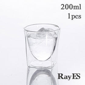 ダブルウォールグラス　RayES／レイエス　RDS-004　200ml [1個入り・単品]　焼酎グラス　ロックグラス　ウィスキー　日本酒【耐熱ガラス】【タンブラー】【ギフト】【プレゼント】