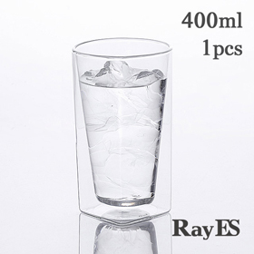 ダブルウォールグラス　RayES／レイエス　RDS-002L　400ml [1個入り・単品]　ビールグラス ビアグラス【耐熱ガラス】【タンブラー】【ギフト】【プレゼント】