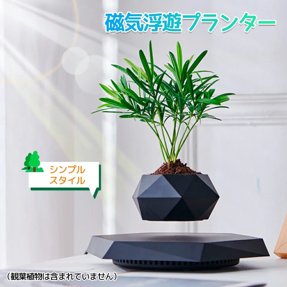磁気浮上式植木鉢 上部給水植木鉢 磁気浮遊プランター ミニ植木鉢 観葉植物 多肉植物 浮く 空中 園芸 ガーデニング 植木鉢 磁気 浮遊