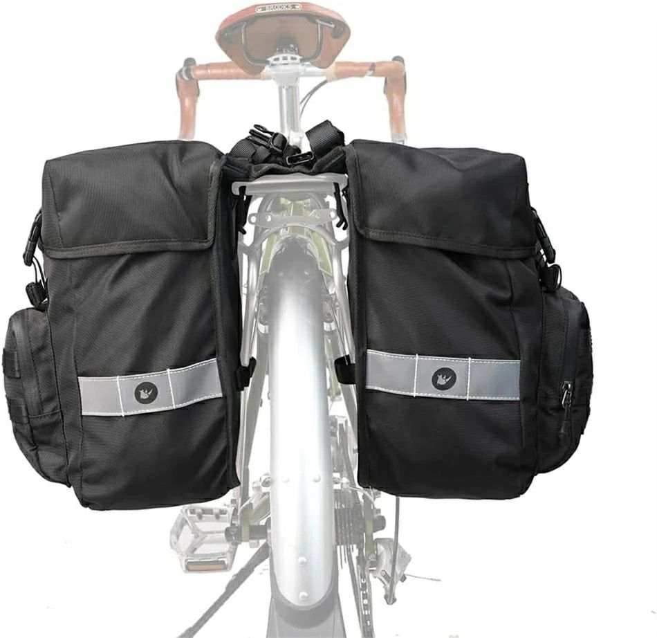 サイクリングバッグ 防水 大容量 リアラック サドルバッグ ダブルパニアバッグ 40L 自転車パニアバッグ|rayoheistore