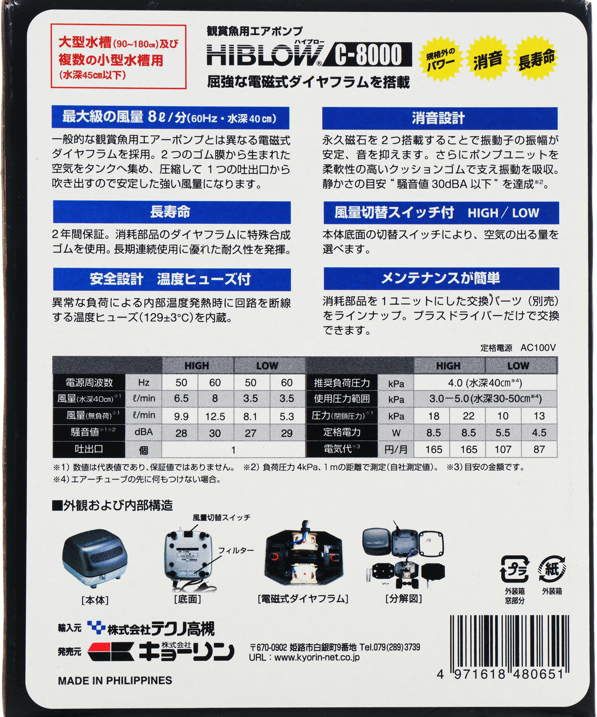 楽天市場 全国送料無料 在庫有り 即ok キョーリン ハイブロー C8000ヒューズ 本体 レヨンベールアクア楽天市場店