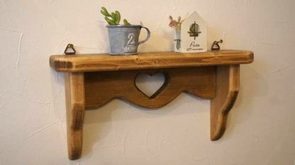 楽天市場】カントリーウォールシェルフ 幅60cm 金具フック付き RSE-81