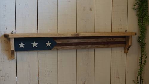 楽天市場】カントリーウォールシェルフ 幅80cm ハート型ペグ RSE-21