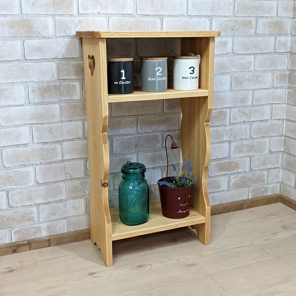 楽天市場】木製2段スタンドラック H60cm [RRA-1]収納家具 フリーラック