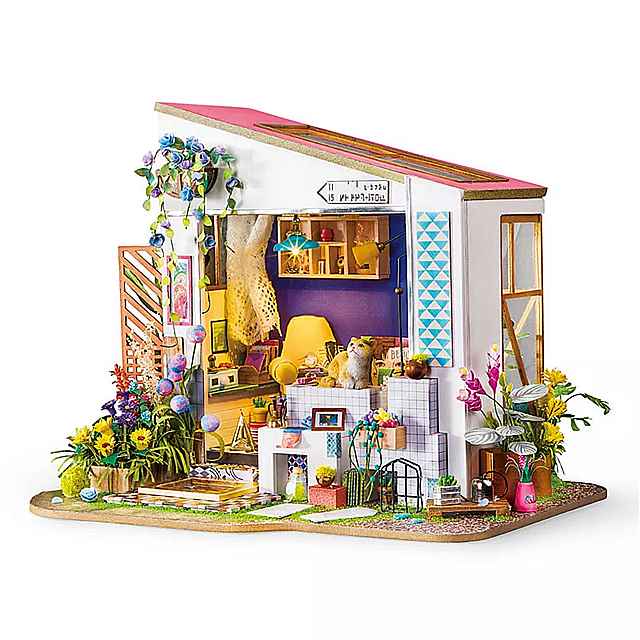 Robotime Diy の 細密画 住み家  調度品 \u0026 点火装置 木製  の 手あそび ちびっ子 さ百合の合切袋 お嬢さん の  差し上げ物に！ DG11