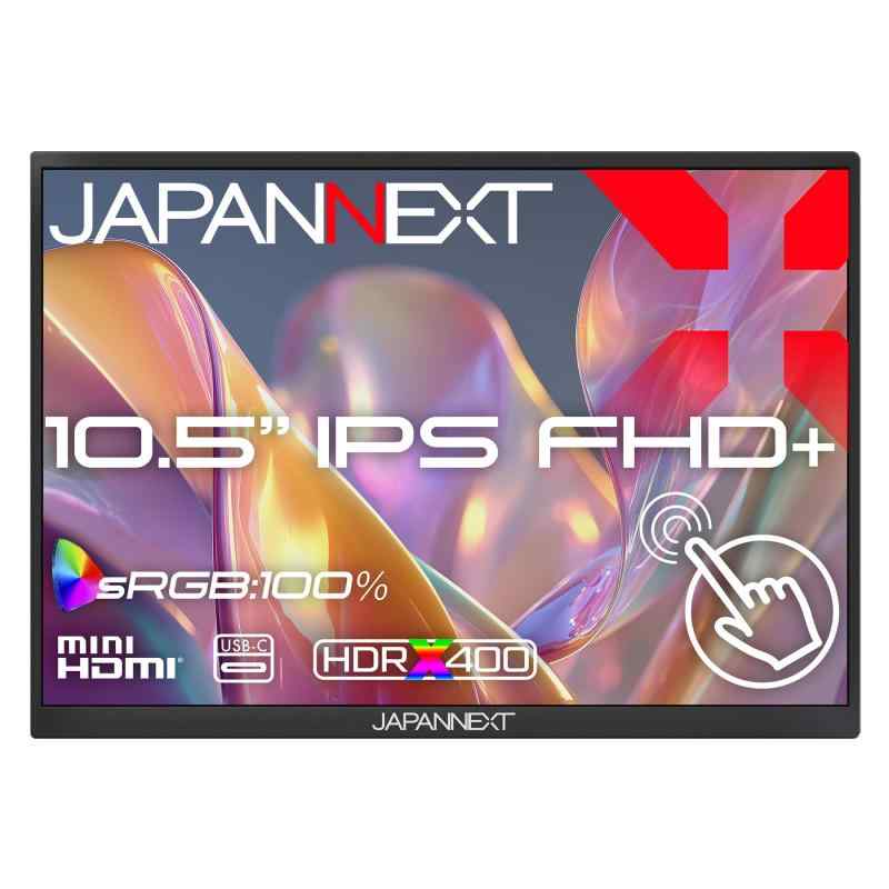 【ECサイト】JAPANNEXT 10.5インチ IPSパネル搭載 5点マルチタッチ対応 フルHD+(1920×1280)解像度 モバイルモニター JN-MD-iET105FP miniHDMI USB-C sRGB:100% HDR400相当 スマート