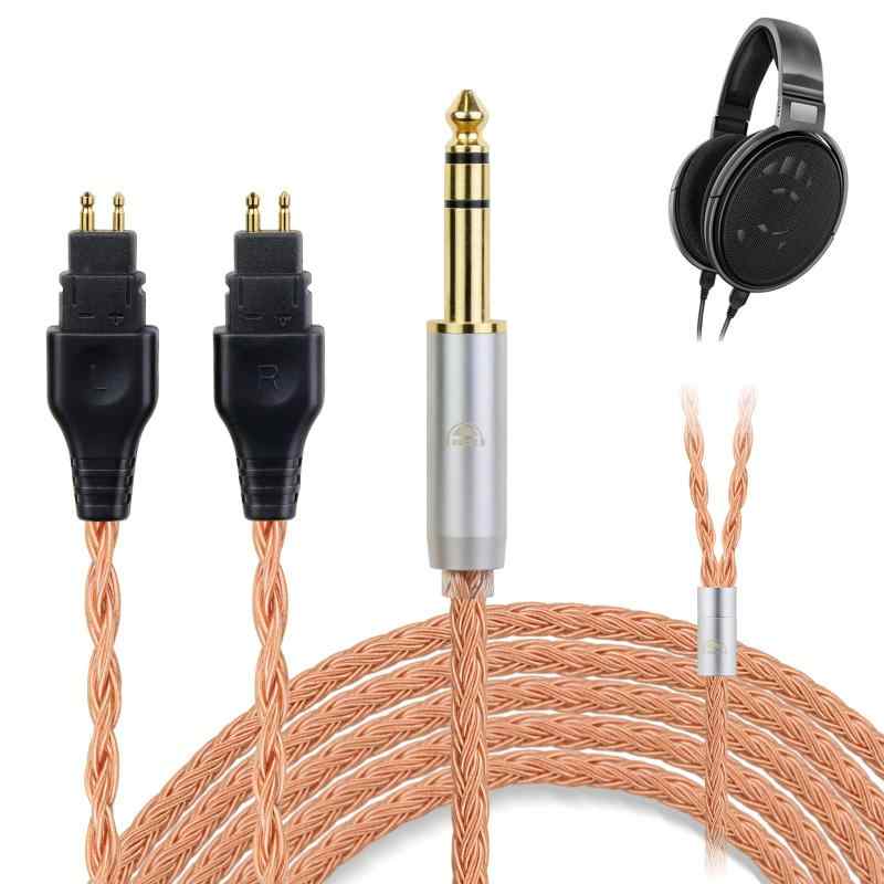 okcsc ZT16 ヘッドホンケーブル HD650 交換ケーブル イヤホン・ヘッドホン用 16芯 純銅 SENNHEISER用 HD600・HD580・HD535・HD545・HD565・HD265に適合 長さ1.5m 6.35mm