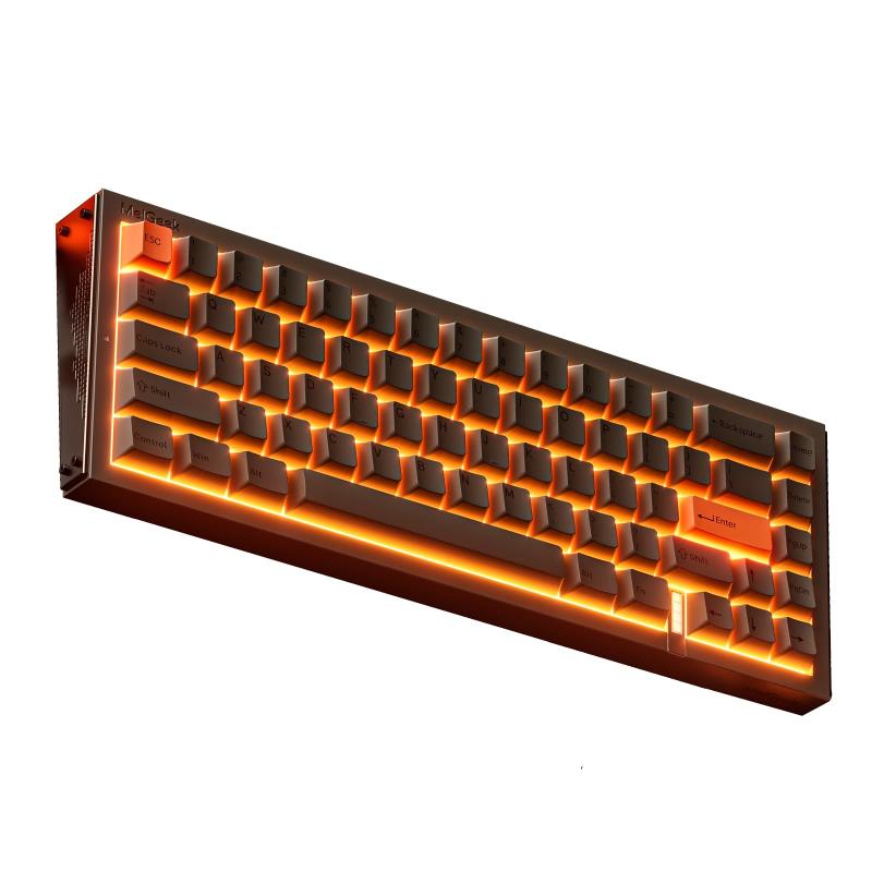 MelGeek REAL67 有線65%磁気スイッチゲーミングキーボード US配列 ラピッドトリガー&amp;スナップタップ 0.01mm単位アクチュエーション調整 5層静音設計 ホットスワップ 1600万色RGB HIVEカスタム マル｜RB本舗