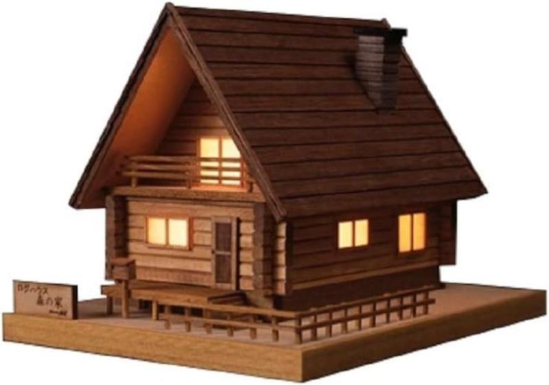 ウッディジョー あかり No.2 ログハウス 森の家 木製模型 組み立てキット (建物)
