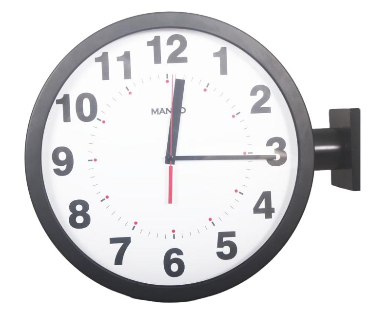 両面電波掛け時計 両面時計 manbo double face wall clock 文字盤の直径37.9cm ブラック おしゃれ両面掛け時計 北欧 時計 インテリア