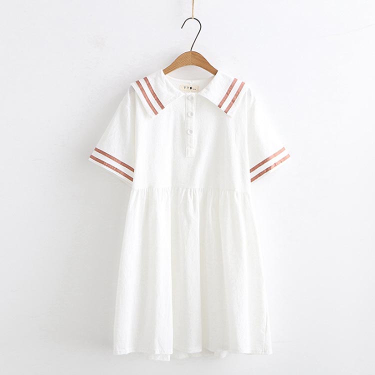 2タイプ選べる セーラー服 ワンピース セーラーワンピース レディース 半袖ワンピース 中学生 ライン入り 春夏 夏 送料無料 可愛い ミディアム丈 通学 お洒落 カジュアルワンピース 超目玉 12月 52 割引 Vinomare At