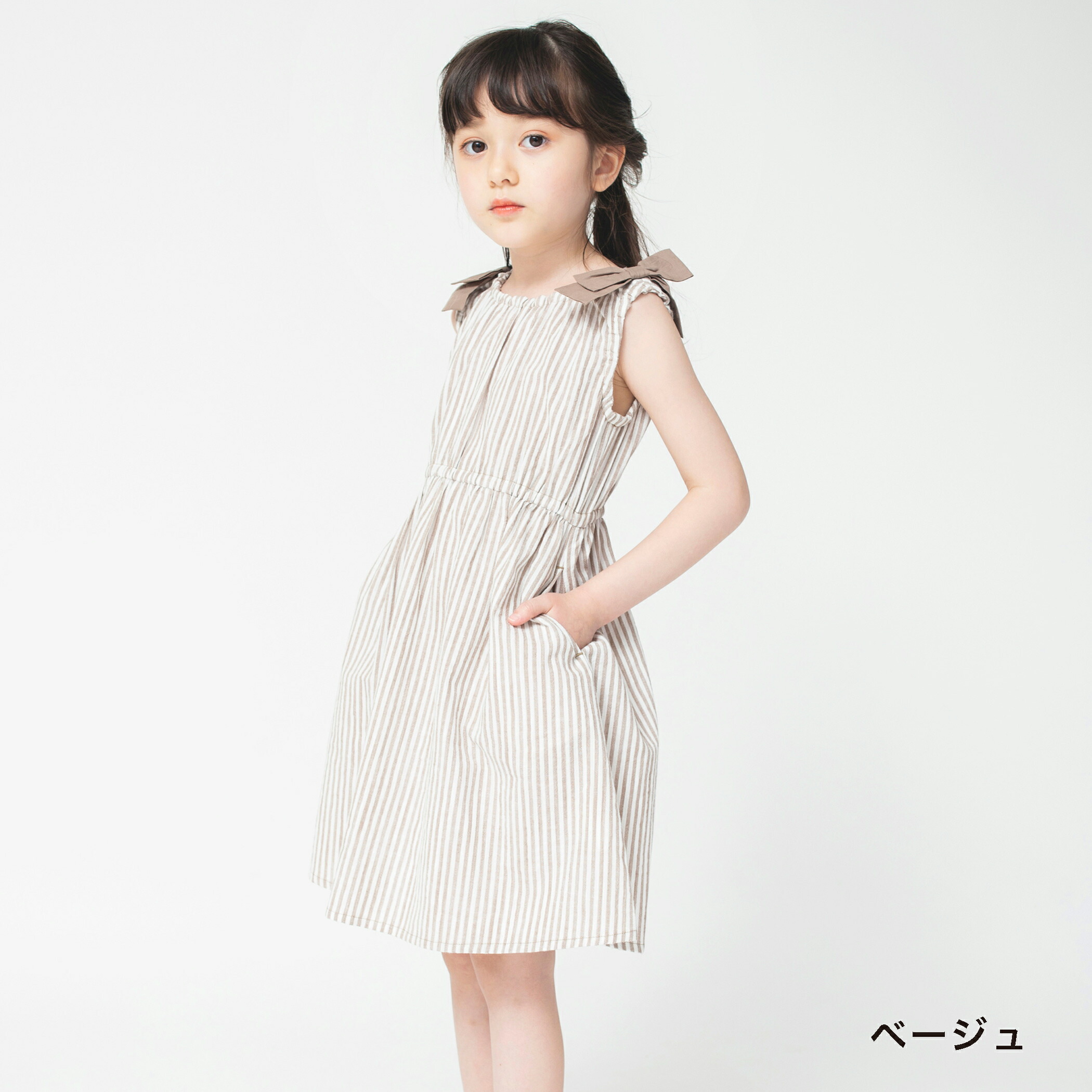 高価値セリー 肩リボンワンピース 女の子 ガールズ SS 春物 夏物 春夏物 子供服 子ども服 ベビー キッズ ジュニア 子供 子ども こども  fahrschule-witte.de