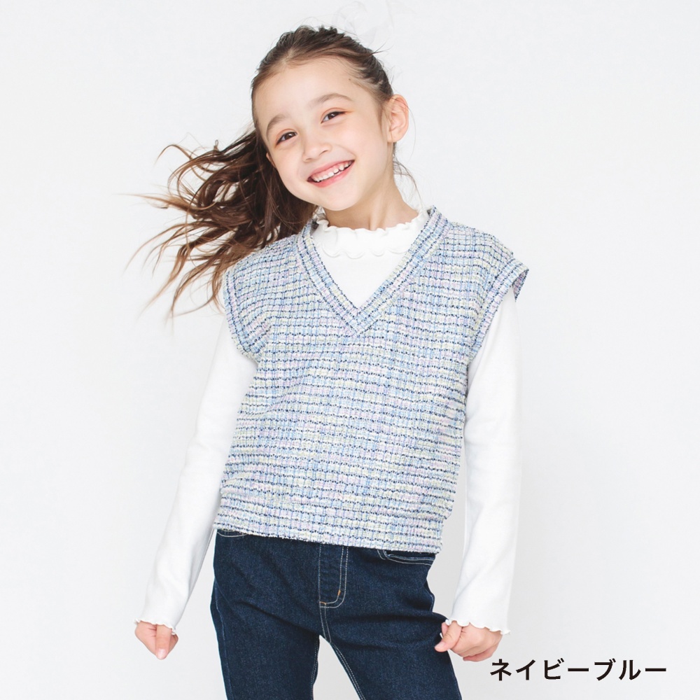 女の子 長袖トップス シャッツ ブルー 子供服 子供 80CM トップス