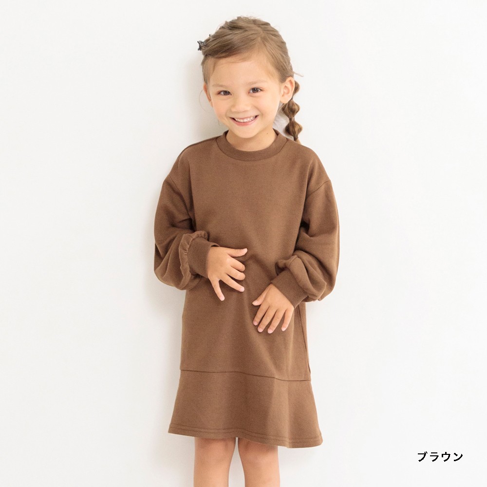 【DRC】ふんわり袖フレアワンピース女の子ガールズAW秋物冬物秋冬物子供服子ども服ベビーキッズジュニア子供子どもこども