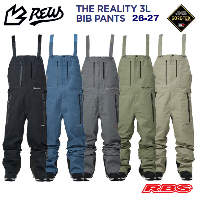REW 26-27 REALITY BIB ズボン下  GORE-TEX ゴアテックス 【スノーボード 御召しもの 2026 2027 】【現実性 ビブパンツ】【貨物輸送無料 新品未開封 日本定め事品 取って置く商いもの】