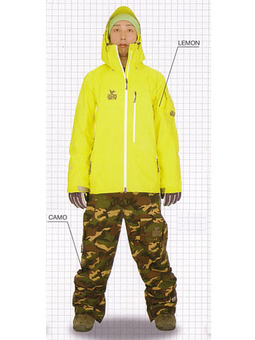 ★新品未開封TRITON THE ベーシック GORE-TEX上衣 LEMONズボン下 CAMO （スノーウェア 上下仕掛ける）【トライトン】715005