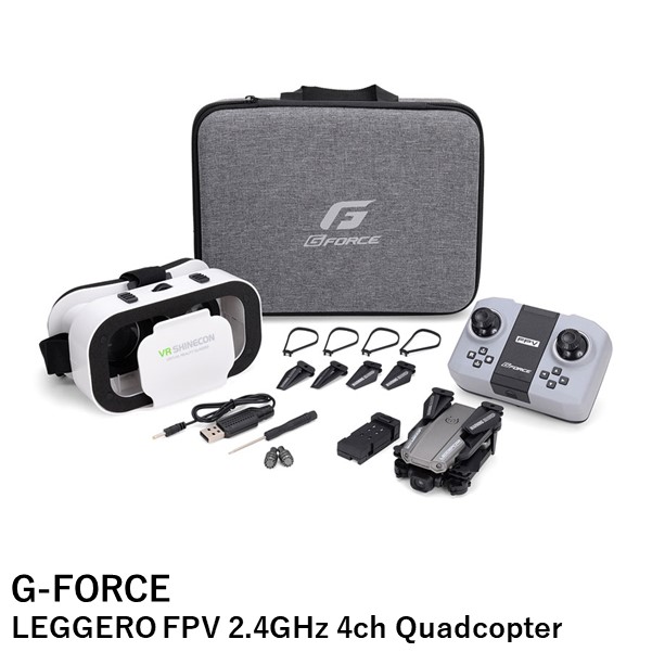 【最強配送】G-FORCE LEGGERO FPV 2.4GHz 4ch Quadcopter【技適マーク取得済】【MODE 1 / MODE 2 切替え】【ドローン・送信機・スマホ用VRゴーグルのセット】機体登録不要60g