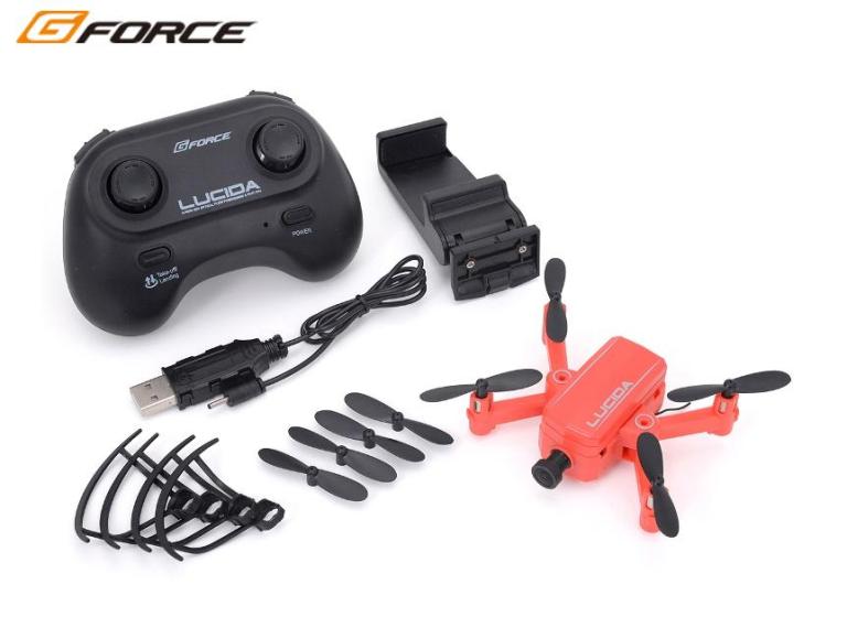 !【G-FORCE /ジーフォース】 GB121 LUCIDA Red (ルシーダ・レッド) FHDカメラ&ビジョンセンサー搭載 超小型フォルダブルドローン|株式会社エンジェルスジャパン