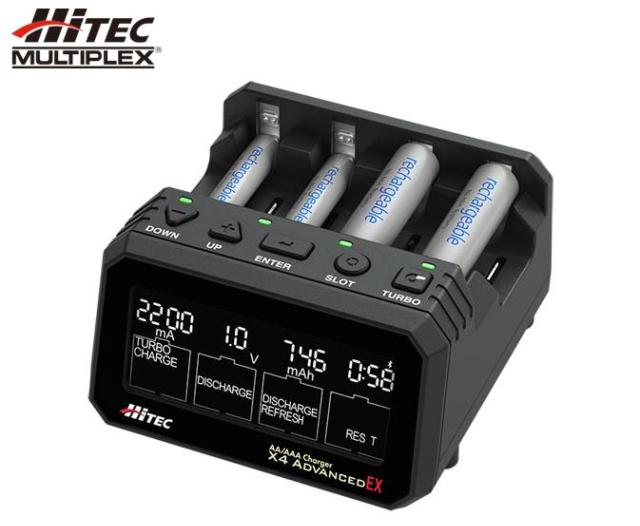 44308-B 【ハイテックマルチプレックスジャパン】　AA/AAA Charger X4 Advanced EX  単三・単四Ni-cd、Ni-MH充電池 充・放電器（ X4 アドバンス EX ）